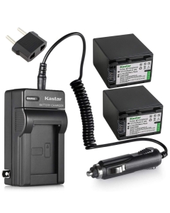Kastar NP-FH100 Battery(2X) and Charger for Sony DCR-30 DVD92/203/205/300/408/508/560/610/650/710/810/910 HC19/28/38/48/94/96 SR42/45/47/62/65/67/82/85 SX40 HDR-CX7/12/520 HC3/5/7/9 UX20 SR10/11/12