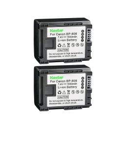 Kastar 2-Pack BP-808 Battery 7.4V 1500mAh Replacement for Canon VIXIA HF M400, VIXIA HF M406, VIXIA HF S10, VIXIA HF S11, VIXIA HF S20, VIXIA HF S21, VIXIA HF S30, VIXIA HF S100 Camera