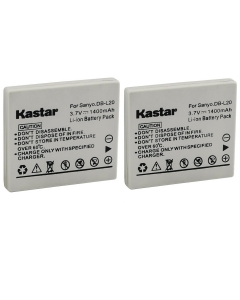 Kastar DB-L20 Battery 2-Pack Replacement for Sanyo Xacti VPC-E1, Xacti VPC-E2, Xacti VPC-E6 VPC-E6X VPC-E6U, Xacti VPC-E7, Xacti VPC-E60 VPC-E60EX, Xacti VPC-J4 VPC-J4EX, Xacti VPC-S7 Camera