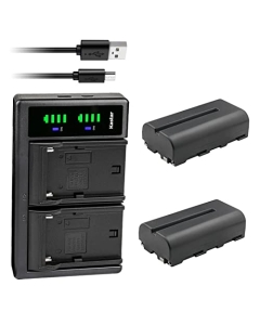 Kastar 2-Pack NP-F550 / NP-F570 Battery and LTD2 USB Charger Compatible with FEELWORLD FH7 7 INCH Field Monitor, A737 Aluminum 7 Inch On-Camera Monitor, FW278S 7" 1200 cd/m² 3G-SDI On-Camera Monitor