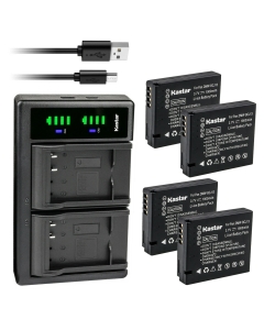 Kastar 4-Pack Battery and LTD2 USB Charger Replacement for Panasonic DMW-BCJ13 DMW-BCJ13E DMW-BCJ13PP Battery Panasonic DE-A81 DE-A81B, DE-A82 DE-A82B Charger Panasonic Lumix DMC-LX7GK, Lumix DMC-LX7K