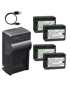 Kastar 4-Pack Battery and AC & USB-C Charger, Compatible with Panasonic VW-VBK180 VW-VBL090 VW-VBL180 HC-V10 HC-V100 HC-V500 HC-V700 HDC-SD40 SD60 SD90 HDC-TM40 TM80 TM90 SDR-H100 SDR-S50 SDR-T50