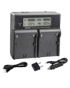 Kastar LCD Dual Smart Fast Charger Replacement for Sony NP-QM71D NP-QM91D NP-FM55H NP-FM70 NP-FM90 NP-QM91 and CCD-TRV338 350 608 DCR-DVD300 301 DCR-PC115 120 330 DCR-TRV6 Camera