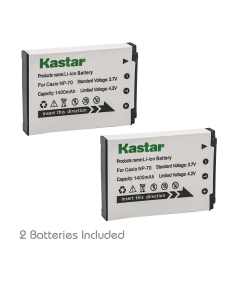 Kastar Battery 2 Pack for Casio NP70 NP-70 CNP70 BC-70L and Casio Exilim Zoom EX-Z150 EX-Z155 EX-Z250 EX-Z250BE EX-Z250GD EX-Z250PK EX-Z250RD EX-Z250SR EX-Z250II Cameras