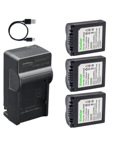 Kastar 3-Pack Battery and AC & USB-C Charger, Compatible with Panasonic DMW-BMA7 CGA-S006 S006E and Leica BP-DC5, Works with Panasonic Lumix DMC-FZ7 FZ8 FZ18 FZ28 FZ30 FZ35 FZ38 FZ50 & Leica V-LUX1
