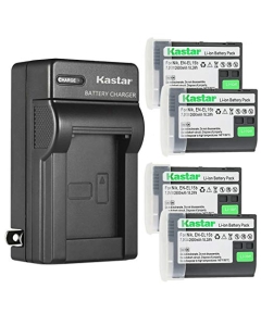 Kastar 4-Pack EN-EL15b Battery and AC Wall Charger Replacement for Nikon EN-EL15, EN-EL15a, EN-EL15b Battery, Nikon MH-25, MH-25a, MH-25b Charger, Nikon D800, D800E, D810, D810A, D850 Digital Camera