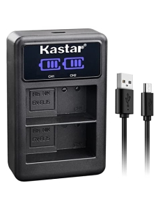 Kastar ENEL15 LED2 USB Battery Charger Compatible with Nikon EN-EL15 Battery, MH-25 Charger, Nikon 1 V1, D500 D600 D610 D750 D780 D800 D800E D810 D810A D850, D7000 D7100 D7200 D7500 Camera