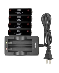 Kastar 4-Pack Battery and AC Wall Charger Replacement for Manfrotto MVG460 & MVG460FFR, XHDATA D-808 AM/FM, GMB-B117, GMB-B118 Battery, EVO GP GP-PRO RAGE3 Gimbal, EVO Rage (Gen 1) Gimbal