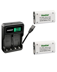 Kastar 2-Pack Battery and LZD2 USB Charger Compatible with Xbox One, Xbox One S, Xbox One X, Xbox One X/S, Xbox Series X/S, Xbox One Elite Wireless Controller
