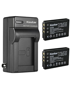Kastar 2-Pack Battery and AC Wall Charger Replacement for Minolta NP-120 Battery, Minolta MN80NV, MN88NV, MN90NV, MN200NV, MN220NV 1080p Full HD, MN4K40NV 4K Ultra HD 30 MP IR Night Vision Camcorder
