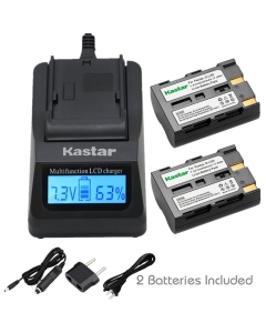 Kastar Fast Charger and Battery(2X) for Pentax D-Li50 Konica Minolta NP-400 and Pentax K10 K10D K20 K20D Minolta A-5 A-7 Dimage A1 A2 Dynax 5D 7D Maxxum 5D 7D Samsung SLB-1647 GX-10/20 Sigma BP-21 SD1
