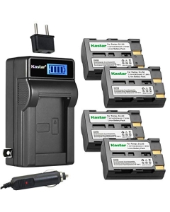 Kastar 4-Pack D-LI50 Battery and LCD AC Charger Compatible with Pentax D-Li50 Battery, Pentax D-BC50 Charger, PENTAX K10, K10D, K10D GP, K10D Grand Prix, K20D Digital Cameras