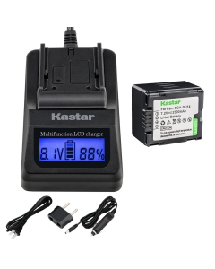 Kastar Charger and CGA-DU14 Battery (1-Pack) Replacement for Panasonic VBD140 VBD210 PV-GS120 GS150 GS180 GS320 GS400 GS500 SDR-H250 H280 VDR-M75 M95 M250, Hitachi DZ-BP21SJ DZ-BP14S DZ-BP7S DZ-BP14SW