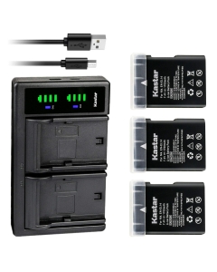 Kastar 3-Pack EN-EL14 Battery and LTD2 USB Charger Replacement for Nikon DF BG-2P 905-19045-00000-01, D3100/D3200/D3300, BG-2F 905-19021-00000-01, D3400, BG-2TIR 905-19035-00000-01 Battery Grip