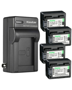 Kastar 4 Pack BP-718 BP718 Battery and AC Wall Charger Compatible with Canon HFM56, LEGRIA HF M66 HFM66, LEGRIA HF M68 HFM68, LEGRIA HF M76 HFM76, LEGRIA HF M78 HFM78, LEGRIA HF M86 HFM86 Cameras