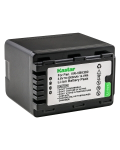 Kastar 1-Pack Battery VW-VBK360 Replacement for Panasonic SDR-T70K, SDR-T70P, SDR-T71, SDR-T71K, SDR-T76, SDR-T76K, SDR-T95, HC-V10, HC-V10EB-K, HC-V10EB-R, HC-V10EG-K, HC-V10EG-R, HC-V10GK Camera
