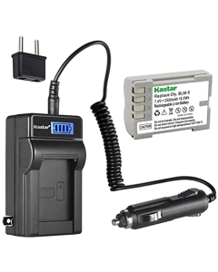 Kastar 1-Pack Battery and LCD AC Charger Compatible with Olympus BLM-5 PS-BLM5 EA-BLM5 Battery, Olympus BCM-5 Charger, Olympus E-1 E1, E-3 E3, E-30 E30, E-5 E5 Camera, Olympus HLD-4 Battery Grip