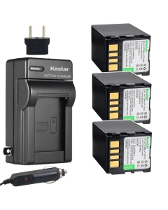 Kastar Battery (3-Pack) and Charger Kit for JVC BN-VF733 GR-D450 GR-D570 GZ-DF420 GZ-DF470 GZ-MG27 GZ-MG37 GZ-MG39 GZ-MG40 GZ-MG47 GZ-MG50 GZ-MG57 GZ-MG60 GZ-MG67 GZ-MG70 GZ-MG77 GZ-MG500 GZ-MG505