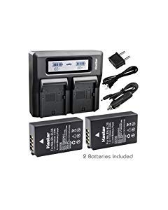 Kastar Fast Dual LCD Charger + 2X Battery for Nikon EN-EL20 EN-EL20A and Coolpix A, Nikon 1 AW1, Nikon 1 J1, Nikon 1 J2, Nikon 1 J3, Nikon 1 S1, Nikon 1 V3, Nikon DL24-500, Blackmagic Pocket Cinema