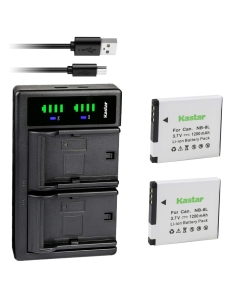 Kastar 2-Pack NB-8L Battery and LTD2 USB Charger Replacement for Canon NB-8L NB8L, NB-8LH NB8LH Battery, Canon CB-2LA, CB-2LAE Charger, Canon PowerShot A2200, A3000, A3100, A3150, A3200, A3300 Camera