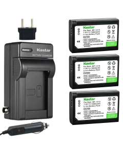 Kastar 3-Pack Battery and AC Charger with Car Adapter Compatible with Samsung ED-BP1410, BP-1410 Battery, Samsung NX30, EV-NX30ZZBGBUS, WB2200, Digimax WB2200, WB2200BMBCL, WB2200F, Digimax WB2200F