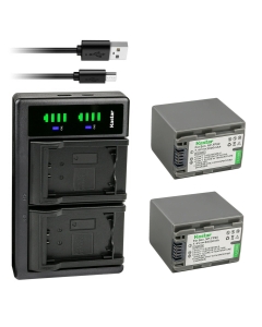 Kastar 2-Pack NP-FP90/FP91 Battery and LTD2 USB Charger Compatible with Sony NP-FP30 NP-FP50 NP-FP51 NP-FP60 NP-FP70 NP-FP71 NP-FP90 NP-FP91 Battery, Sony BC-TRP/TRH/TRV BC-VH1 AC-VQH10 Charger