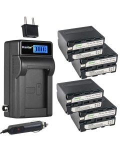 Kastar 4-Pack NP-F970 Battery and LCD AC Charger Compatible with DCR-TRV310 DCR-TRV315 DCR-TRV320 DCR-TRV410 DCR-TRV420 DCR-TRV49 DCR-TRV5 DCR-TRV510 DCR-TRV520 DCR-TRV525 DCR-TRV58 DCR-TRV620