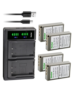 Kastar 4X BLS-5 PS-BLS5 BLS-50 Battery and LTD2 USB Charger Replacement for Olympus E-400, E-410, E-420, E-450, E-600, E-620, E-P1, E-P2, E-P3, E-PL1, E-PL1s, E-PL2, E-PL3, E-PL5, E-PL6, E-PL7, E-PL8