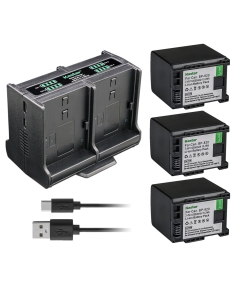 Kastar 3-Pack Battery and Quadruple Charger Compatible with Canon XA70, XA75, VIXIA HF G21, VIXIA HF G30, VIXIA HF G40, VIXIA HF G50 UHD 4K, VIXIA HF G60, VIXIA HF G70 Camera