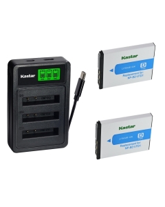 Kastar 2-Pack Battery with LZD3 USB Triple Charger Compatible with Sony NP-BD1 NP-FD1 Type D, DSC-T2 T70 T75 T77 T90 T200 T300 T500 T700 T900 TX1 G3 Cameras