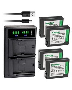 Kastar 4-Pack NP-FF50 Battery and LTD2 USB Charger Compatible with Sony NP-FF50, NP-FF51, NP-FF51S Battery, Sony DCR-PC108, DCR-PC108E, DCR-PC109, DCR-PC109E, DCR-PC350, DCR-PC350E Camera