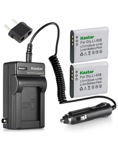 Kastar Battery (X2) & Travel Charger Kit for Olympus Li-90B Li-92B and Tough TG-Tracker, SH-1, SH-2, SP-100, SP-100 IHS, SP-100EE, TG-1 iHS, TG-2 iHS, TG-3, TG-4, SH-50 iHS, SH-60, XZ-2 iHS Camera