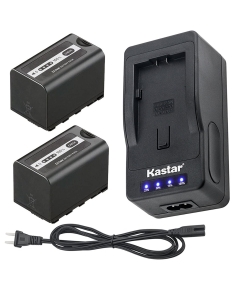 Kastar LED Super Fast Charger & Battery 2 Pack for Panasonic AG-VBR59 AG-VBR89G AG-VBR118G AG-BRD50 AG-B23 Panasonic AG-UX180 AG-UX90 AG-HPX250 AG-HPX255 AG-HVX201 AJ-PX230 AJ-PX270 AJ-PX298 AJ-PG50