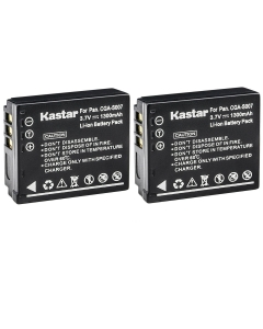 Kastar 2-Pack CGA-S007 Battery Replacement for Panasonic Lumix DMC-TZ3S, Lumix DMC-TZ4, Lumix DMC-TZ4K, Lumix DMC-TZ4S, Lumix DMC-TZ5, Lumix DMC-TZ5A, Lumix DMC-TZ5K, Lumix DMC-TZ5S Camera