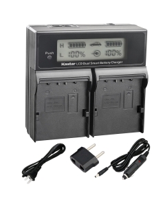 Kastar LCD Dual Smart Fast Charger for SSL-JVC50, SSL-JVC70, SSL-JVC75, BN-S8I50, LC-2J, AA-S3602I, TC-400-JVC650, TC-400-JVC650-TDM, TC200JVC600, TC200JVC600TDM and GY Series Camcorders