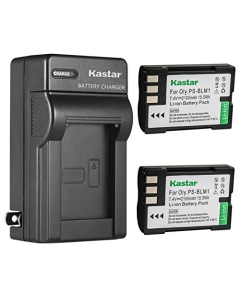 Kastar 2-Pack BLM-1 Battery and AC Wall Charger Replacement for Olympus BLM-1 BLM-1S, BLM-01 BLM01, PS-BLM1, BCM-2 Battery, Olympus HLD-2 HLD-4 Battery Grip, Olympus C-5060, C-7070, E-3, E-30, E-300