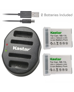 Kastar Battery x2 & Dual USB Charger for Canon NB-13Land Canon PowerShot G5 X PowerShot G7 X Mark II PowerShot G9 X Mark II PowerShot SX620 HS PowerShot SX720 HS PowerShot SX730 HS G1 X Mark III