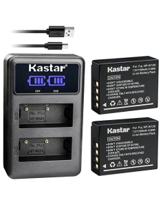 Kastar 2-Pack NP-W126S Battery + LED2 USB Dual Charger Replacement for Fujifilm X-PRO1 X-PRO2 X-PRO3 X-A1 X-A2 X-A3 X-A5 X-A7 X-A10 X-H1 X-M1 X-T1 X-T2 X-T3 X-T10 X-T20 X-T30 X-T30 II Camera