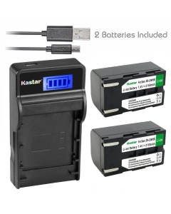 Kastar Battery (X2) & Slim LCD Charger for Samsung SB-LSM160 and SC-D351 VP-D351 VP-D351i VP-D352 VP-D352i VP-D353 VP-D353i VP-D354 VP-D354i VP-D647 VP-D651 VP-D653 VP-DC161 VP-DC161i DC163 DC163i