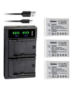 Kastar 3-Pack Battery and LTD2 USB Charger Replacement for Canon Digital 800 is, Digital 1000, Digital 2000 is, Digital IXUS 90 is, Digital IXUS 900 Ti, Digital IXUS 950 is, Digital IXUS 960 is