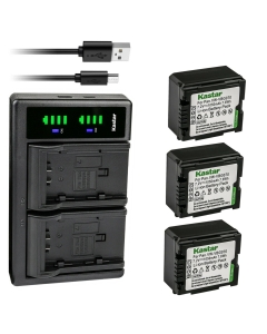 Kastar 3-Pack VW-VBG070 Battery and LTD2 USB Charger Replacement for Panasonic HDC-HS300PC, HDC-HS350, HDC-HS700, HDC-HS700K, HDC-MDH1, HDC-MDH1GK, HDC-SD1, HDC-SD1-S, HDC-SD3, HDC-SD5, HDC-SD5EG-K
