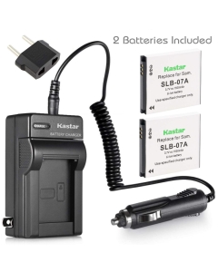 Kastar Battery (X2) & AC Travel Charger for Samsung SLB-07 SLB-07B SLB-07EP SLB-07A SLB07A and Samsung PL150 PL151 ST45 ST50 ST500 ST550 ST560 ST600 TL100 TL210 TL220 TL225 TL90 Cameras