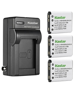 Kastar 3-Pack CNP80 Battery and AC Wall Charger Replacement for Casio Exilim EX-FR10, Exilim EX-G1, Exilim EX-H5, Exilim EX-H50, Exilim EX-H60, Exilim EX-JE10, Exilim EX-N1, Exilim EX-N5 Camera