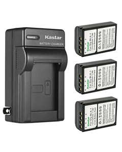 Kastar 3-Pack BLX1 Battery and AC Wall Charger Replacement for Olympus OM System BLX-1 Lithium-Ion Battery, Olympus OM System BCX-1 Battery Charger, Olympus OM System OM-1 Mirrorless Camera