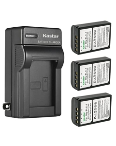 Kastar 3-Pack BLX1 Battery and AC Wall Charger Replacement for Olympus OM System BLX-1 Lithium-Ion Battery, Olympus OM System BCX-1 Battery Charger, Olympus OM System OM-1 Mirrorless Camera