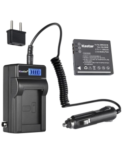 Kastar 1-Pack DMW-BCE10 Battery and LCD AC Charger Compatible with Panasonic Lumix DMC-FX33EG-K DMC-FX33EG-S DMC-FX33EG-T, Lumix DMC-FX35 DMC-FX35A DMC-FX35EG-A DMC-FX35EG-K DMC-FX35EG-N DMC-FX35EG-S