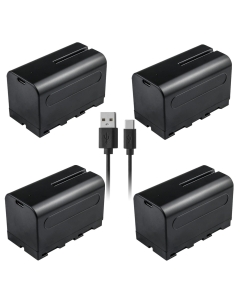 Kastar 4-Pack NP-F770T Type-C Rechargeable Li-Ion Battery 7.4V 5800mAh Compatible with Sony NP-F550 NP-F570 NP-F750 NP-F770 NP-F960 NP-F970 NP-F980 for Camera Camcorder LED Video Light Monitor