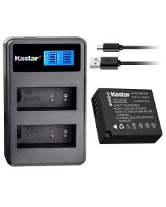 Kastar USB LCD Dual Charger and 1 Pack Battery for Panasonic DMW-BLE9 DMW-BLE9E DMW-BLE9PP DMW-BLG10 DMW-BLG10E DE-A98 DE-A99B Panasonic Lumix DMC-GX80 Lumix DMC-GX85 Lumix DMC-LX100 Lumix DMC-ZS110