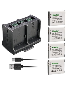 Kastar 4-Pack Battery and Quadruple Charger Compatible with Sony NP-SP70 SP70 SP70A SP70B 4-261-368-01, Bloggie MHS-FS2, MHS-FS2K, MHS-FS2/V, MHS-FS3, MHS-TS10, Bloggie MHS-TS20K, MHS-TS20/S, MHS-TS22