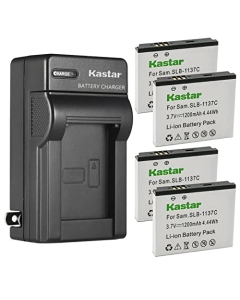 Kastar 4-Pack Battery and AC Wall Charger Replacement for Samsung SLB-1137C SLB1137C Battery, Samsung i7, Samsung Digimax i7 Camera